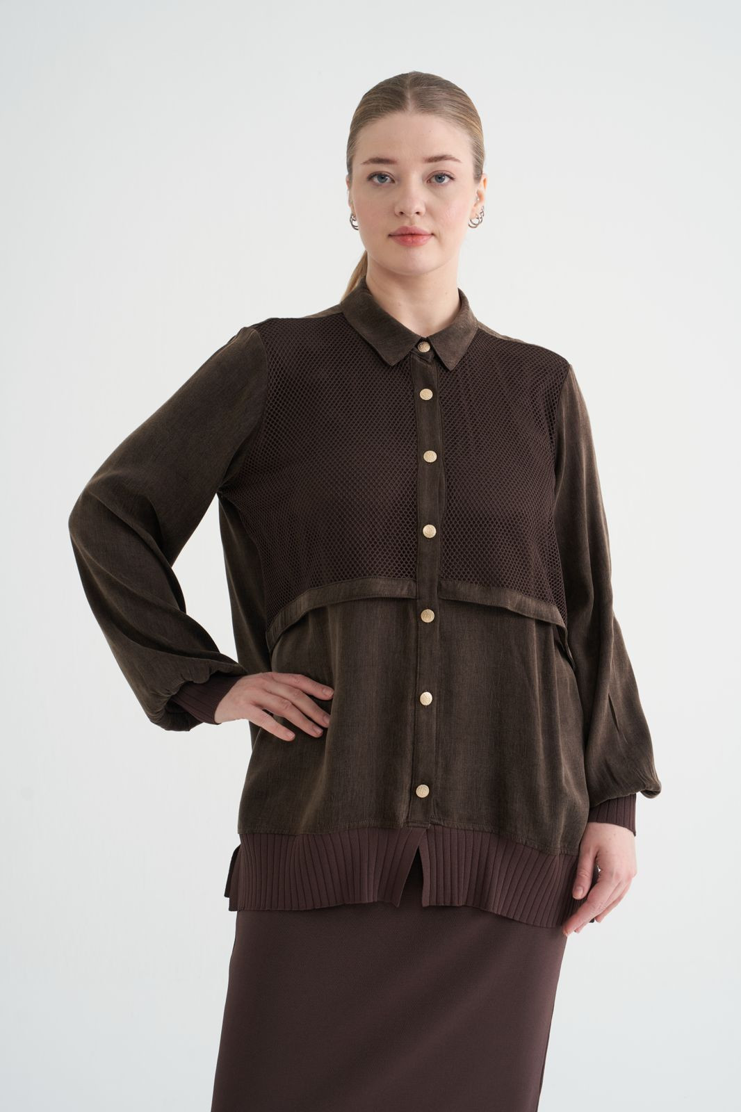 NİLİWİ GÖMLEK KAHVE