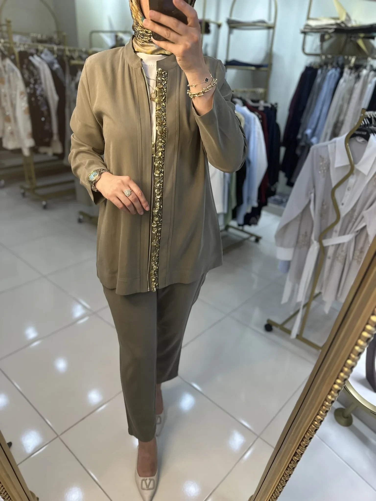 Jenne Premium 1005 taş işlemeli takım