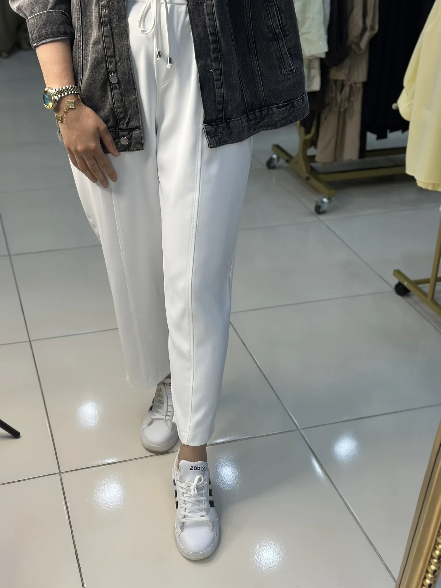 SENTEZ MARKA ELEGANCE BELİ LASTİKLİ DAR PAÇA PANTOLON