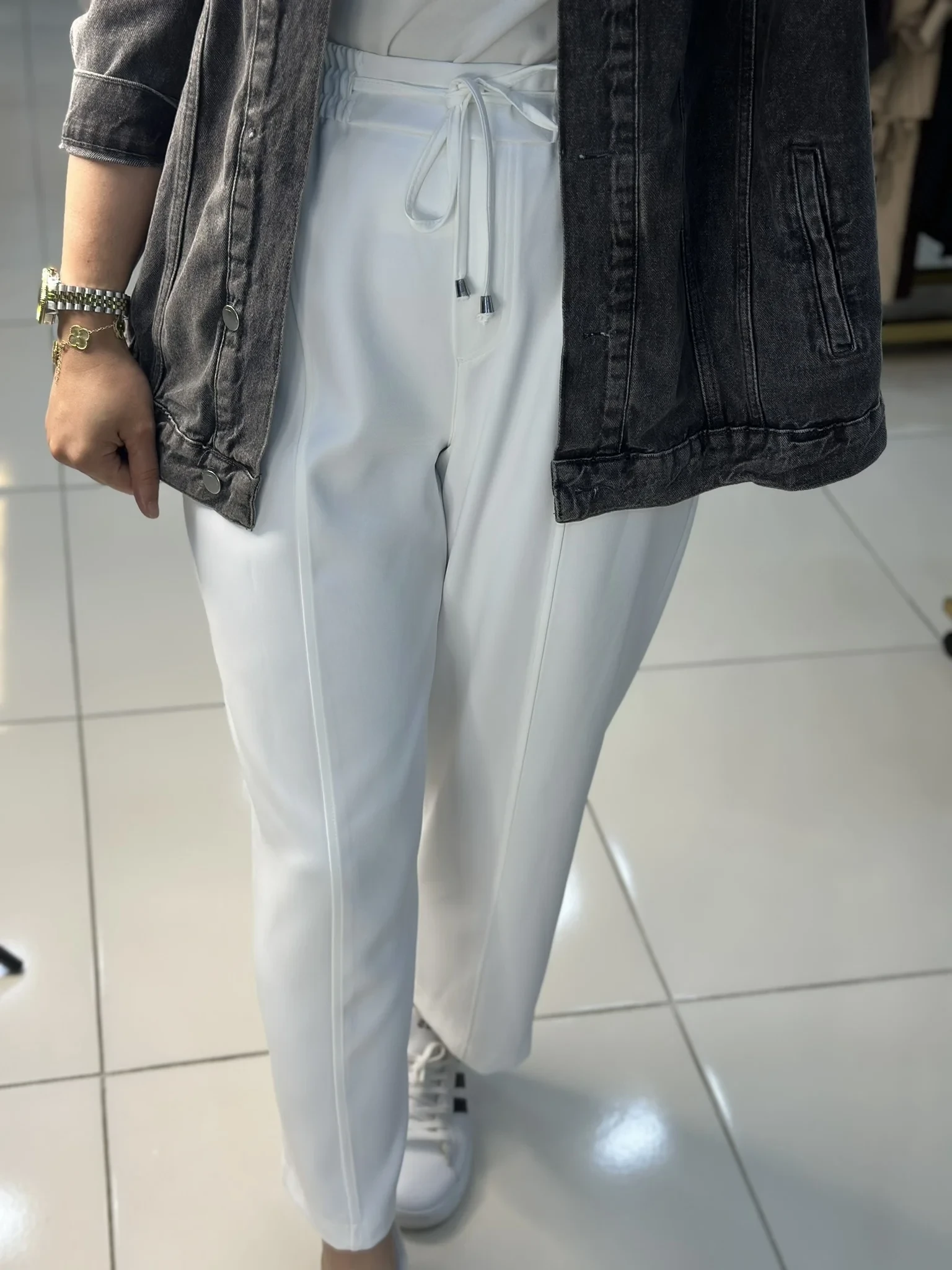 SENTEZ MARKA ELEGANCE BELİ LASTİKLİ DAR PAÇA PANTOLON