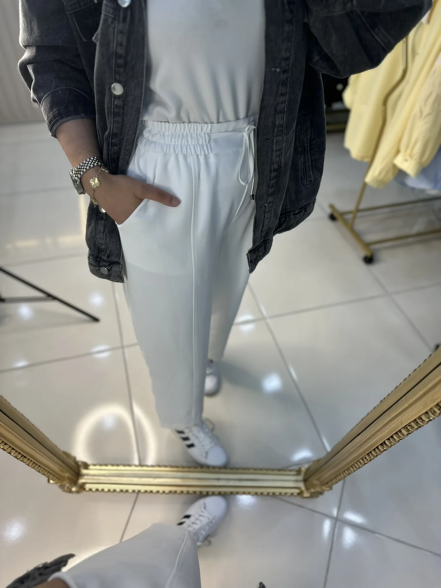 SENTEZ MARKA ELEGANCE BELİ LASTİKLİ DAR PAÇA PANTOLON