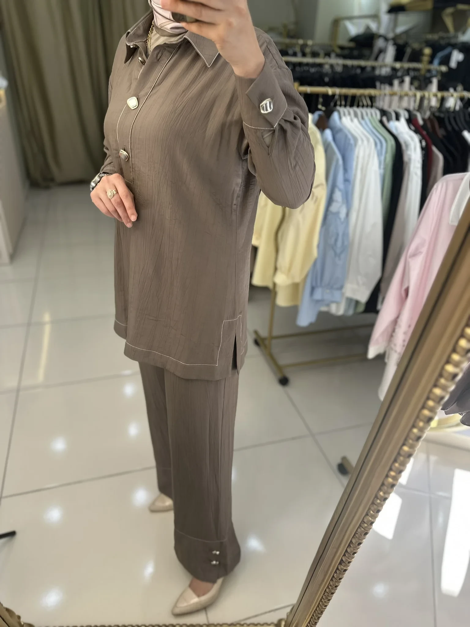 JENNE DÜĞME DETAYLI İKİLİ TAKIM