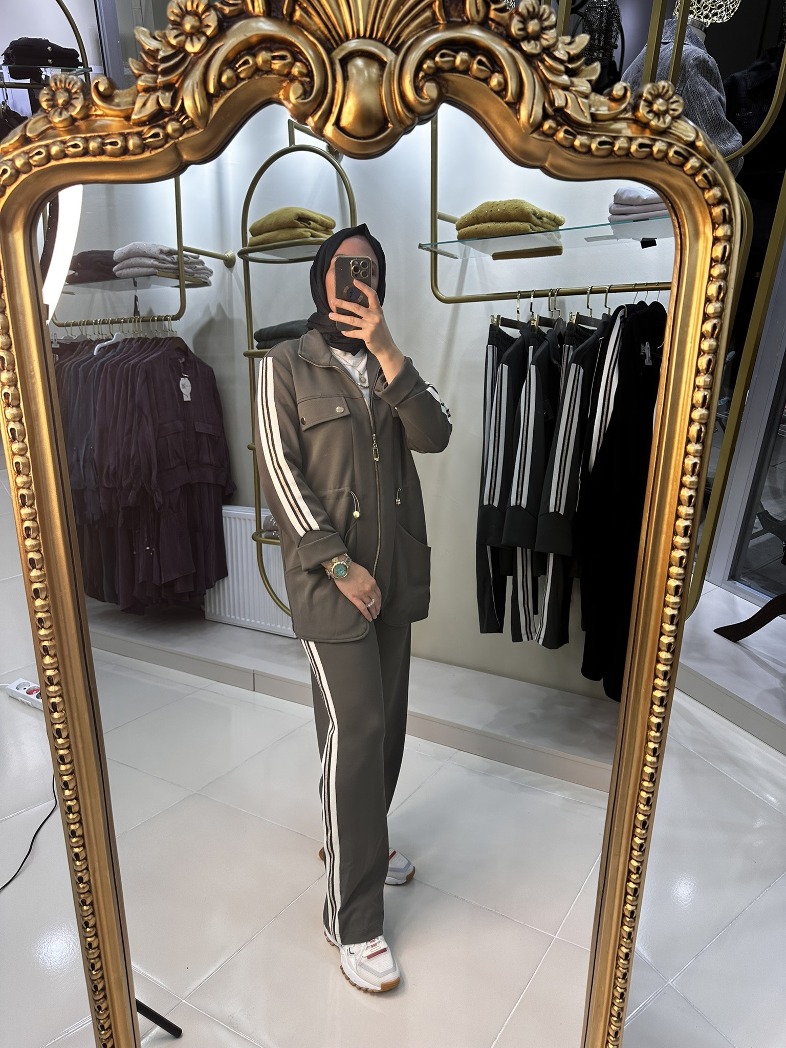 Nuss Triko 26K1043 Fermuarlı Pantolonlu Takım Haki