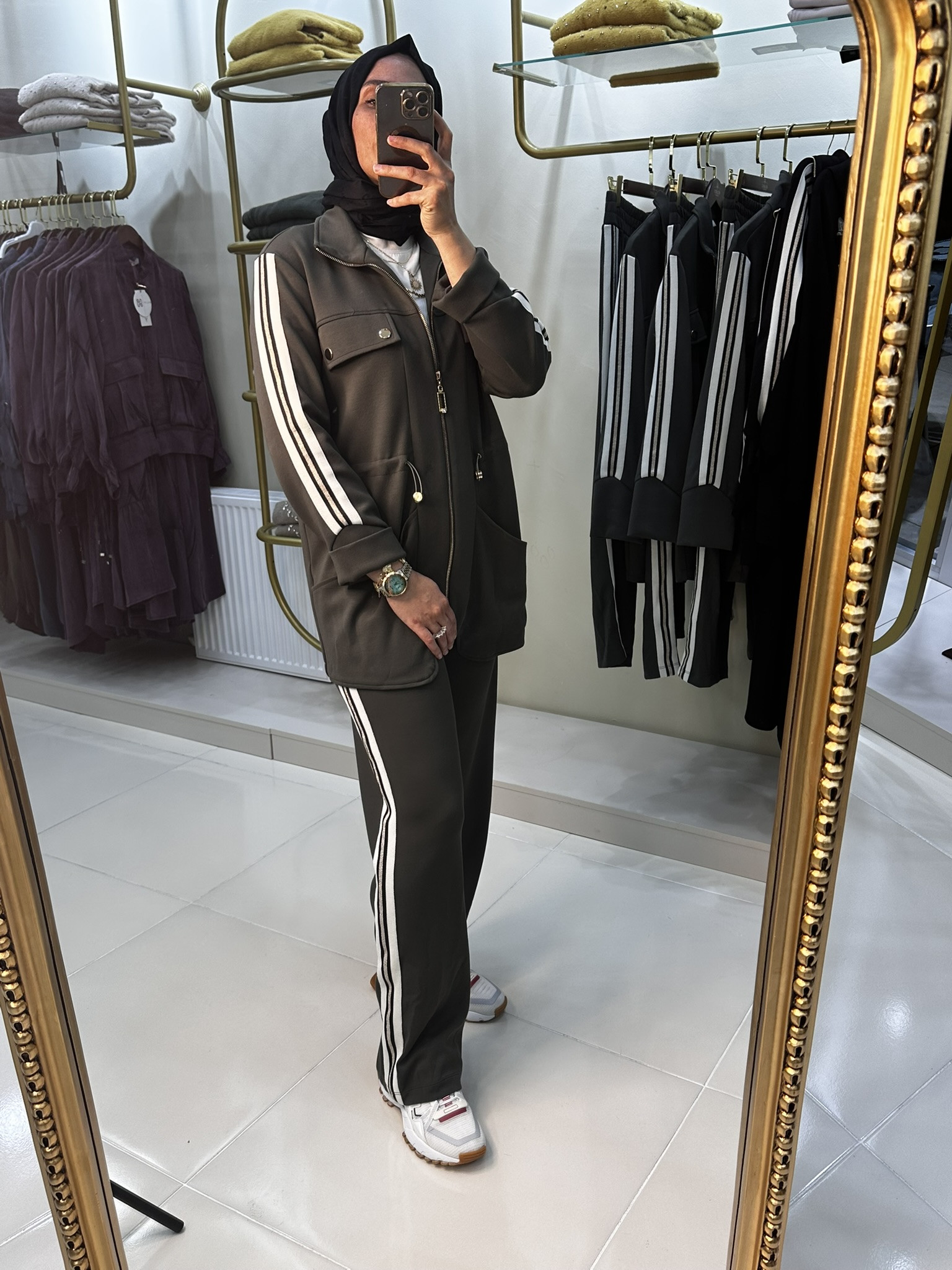 Nuss Triko 26K1043 Fermuarlı Pantolonlu Takım Haki