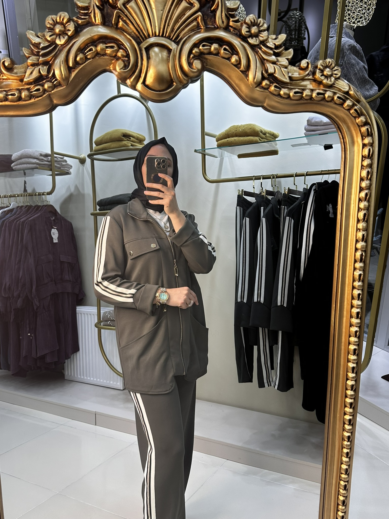 Nuss Triko 26K1043 Fermuarlı Pantolonlu Takım Haki