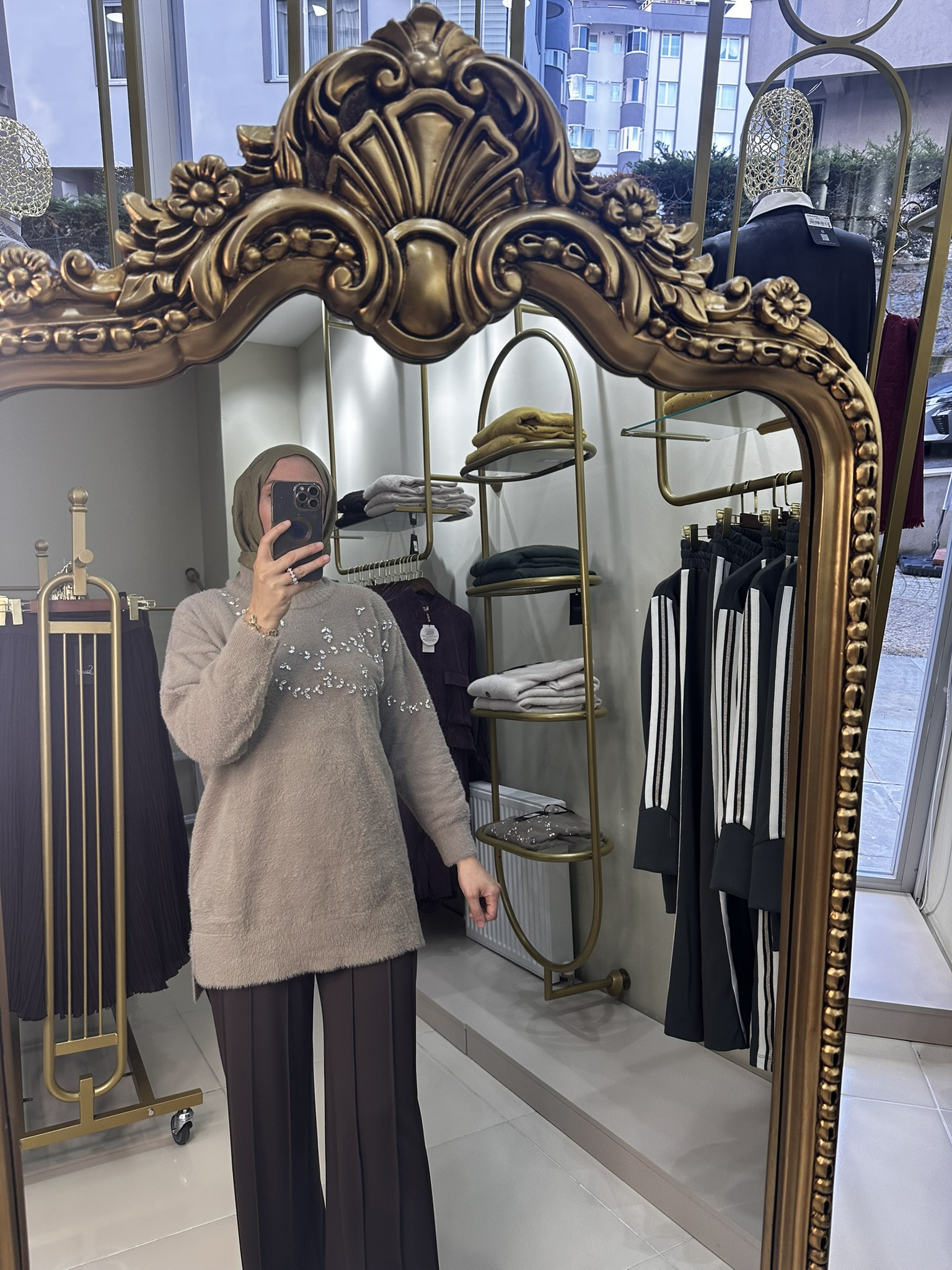 Nuss NS-26K7002 Taş İşlemeli Angora Kazak Tunik