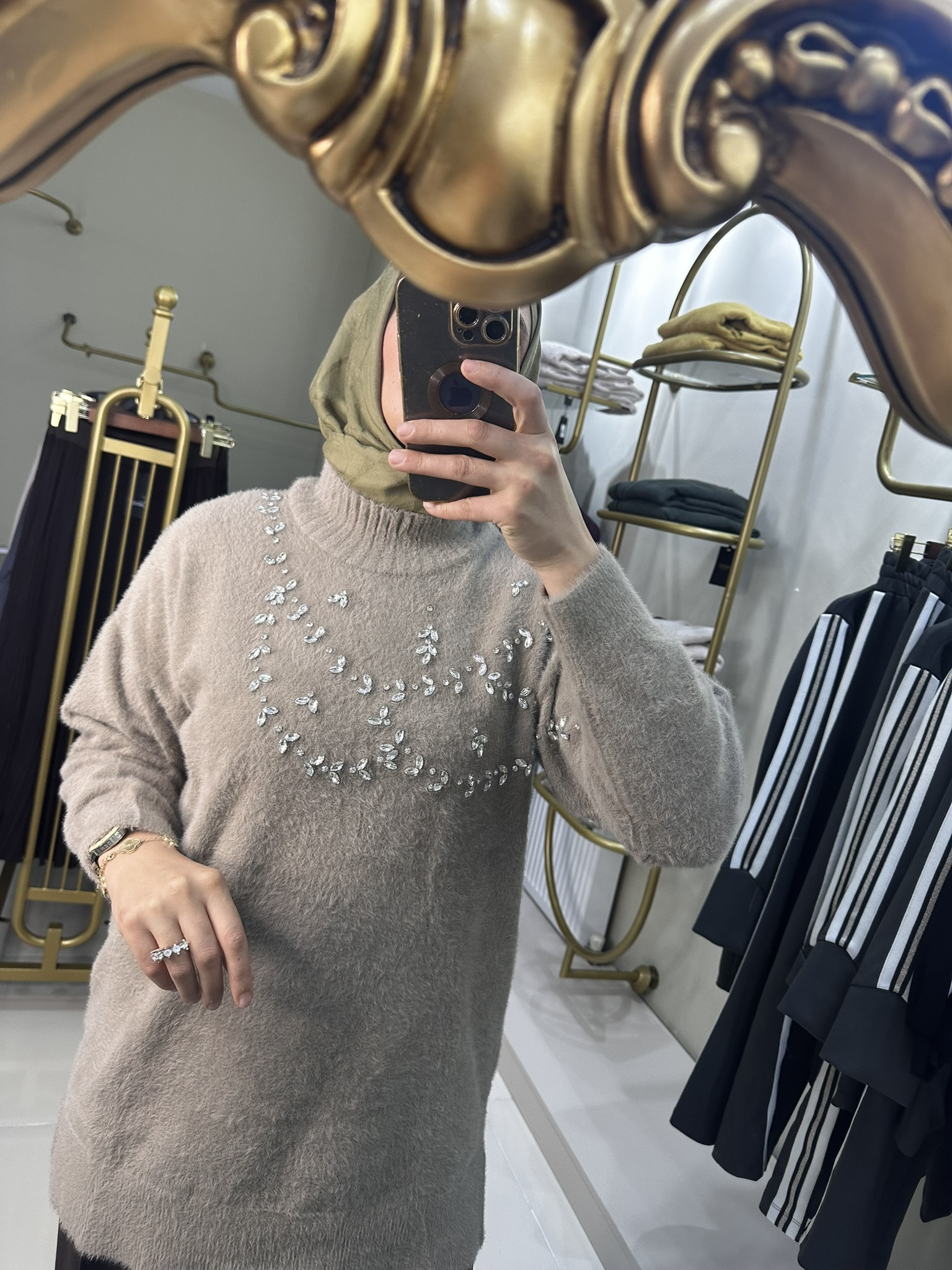 Nuss NS-26K7002 Taş İşlemeli Angora Kazak Tunik