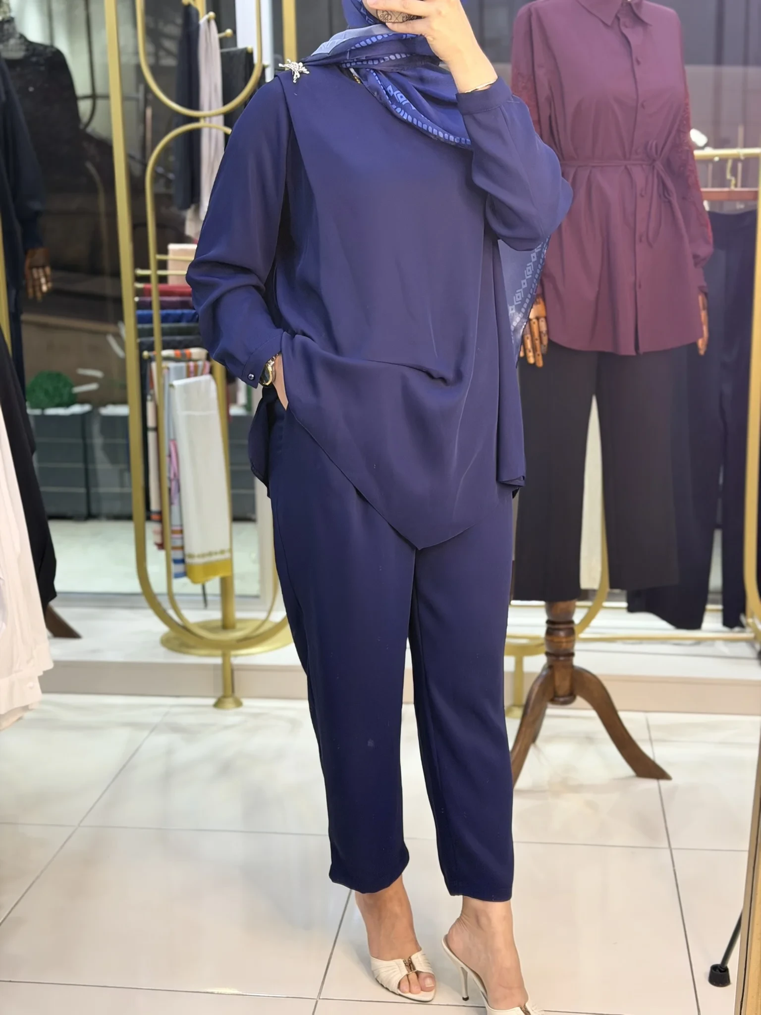 FUAT GÜRŞEN 6405 ÖNÜ PİLELİ  BELİ LASTİKLİ PANTOLON