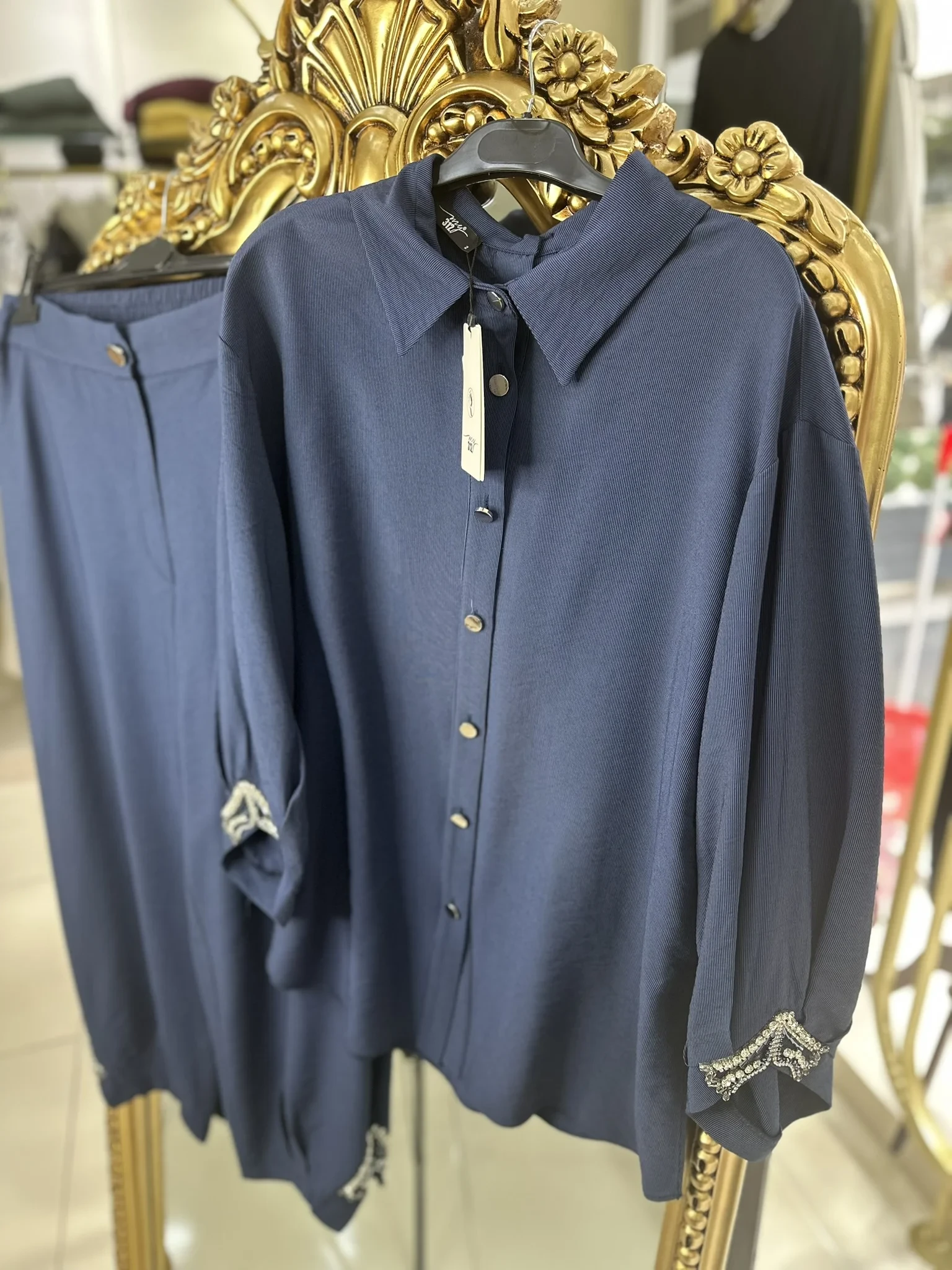 MY312 1675 PAÇASI TAŞLI TAKIM LACİVERT