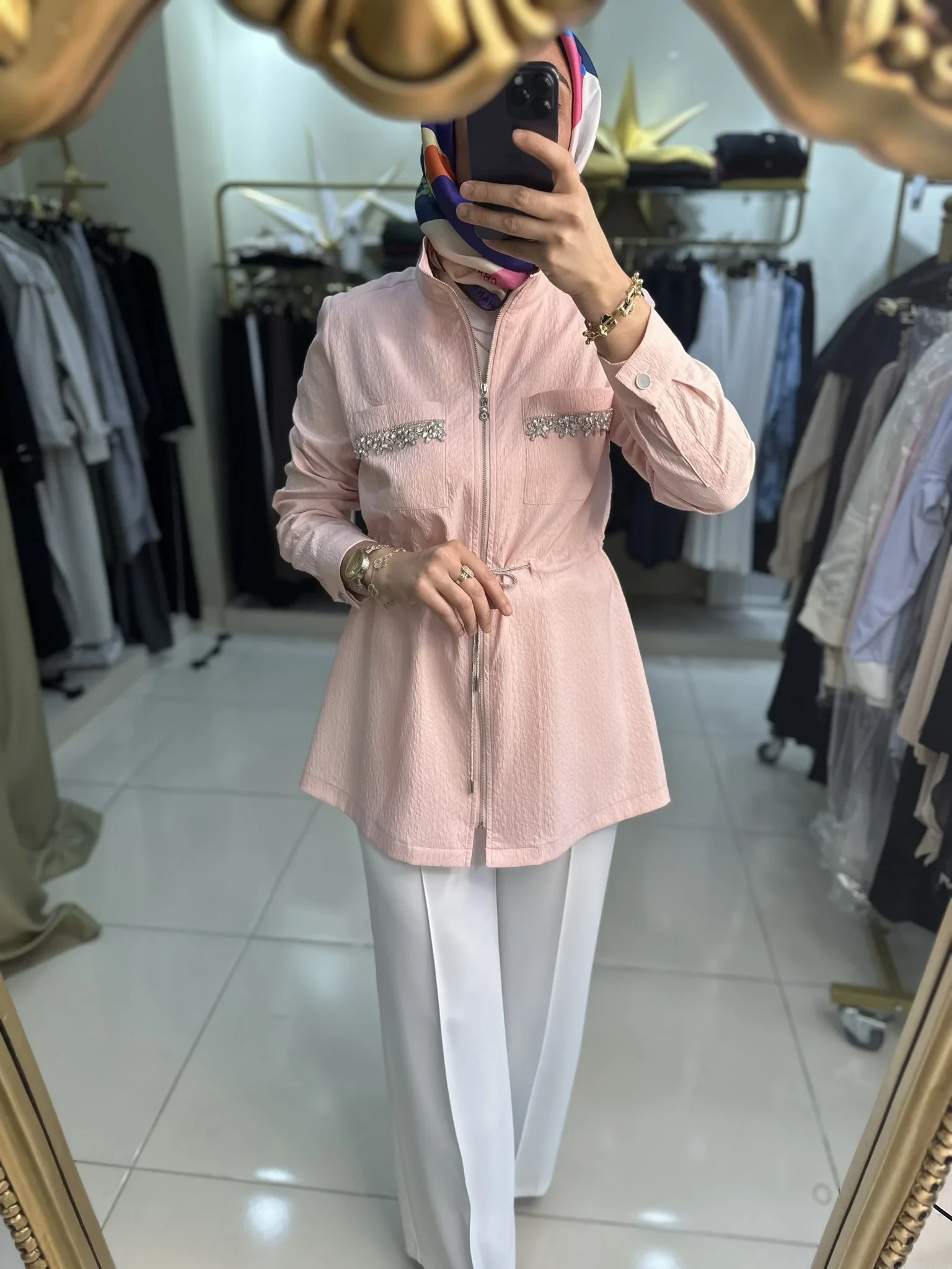 Fuat Gürşen 5656 Cep Taş İşlemeli Fermuarlı Kap Pudra