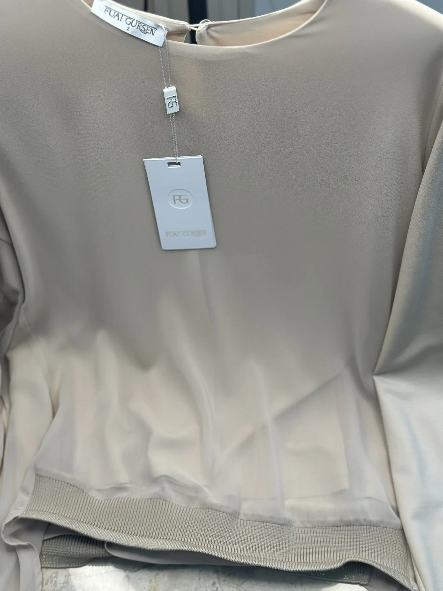 Fuat Gürşen 5360 Yanları Şifon Detay Bluz - Bej