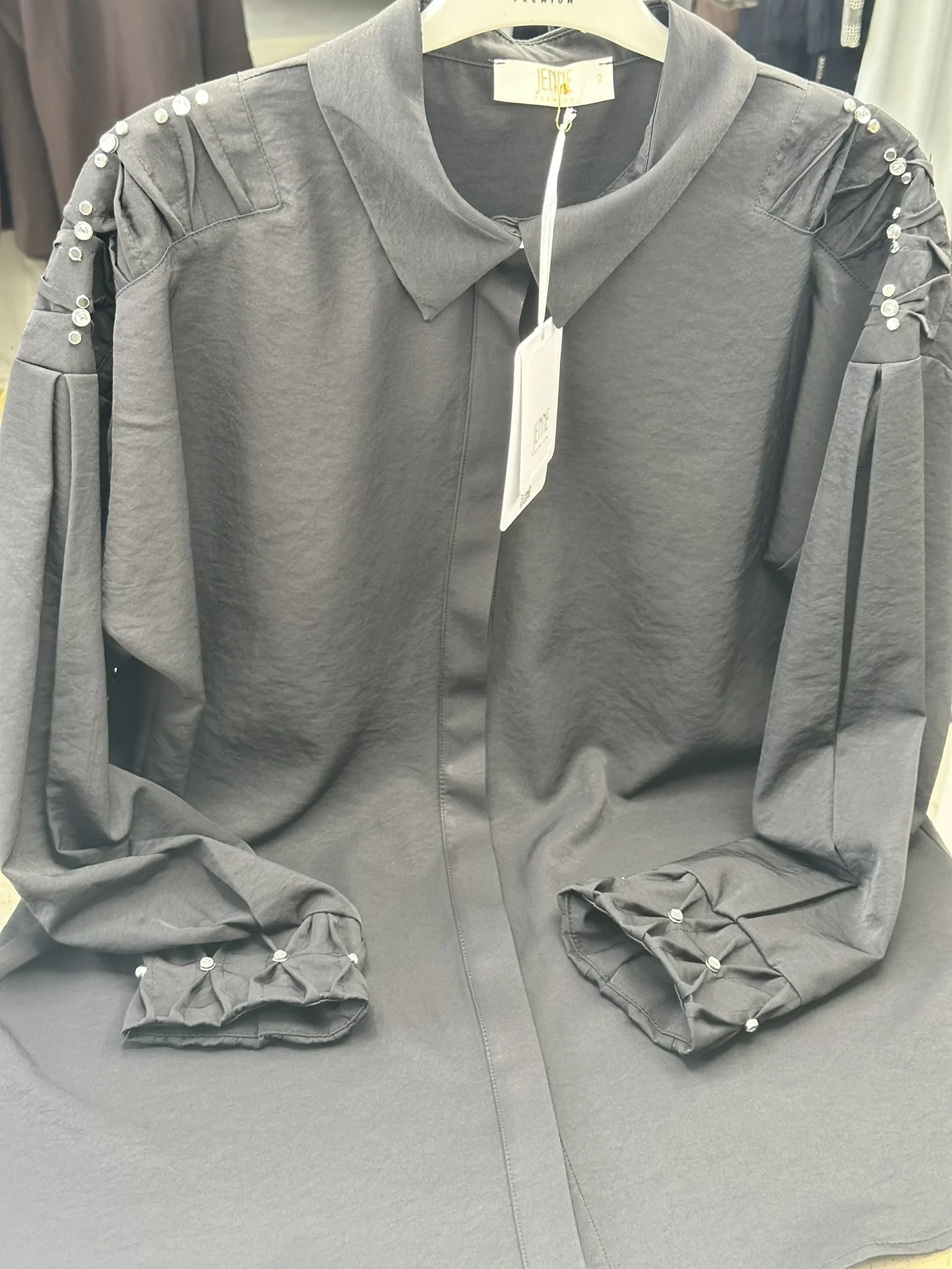 JENNE PREMIUM  TAŞLI NERVÜRLÜ GÖMLEK