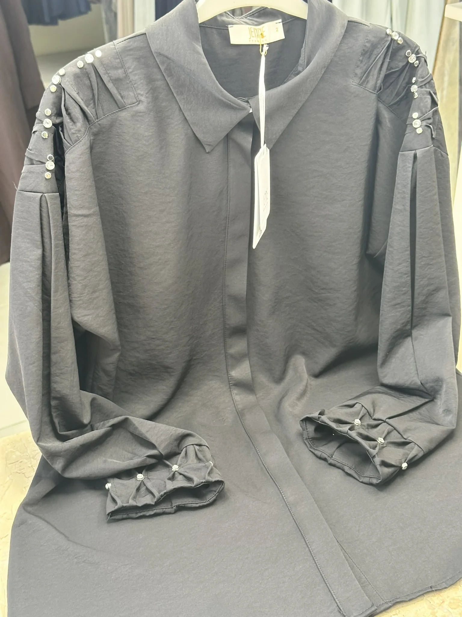 JENNE PREMIUM  TAŞLI NERVÜRLÜ GÖMLEK