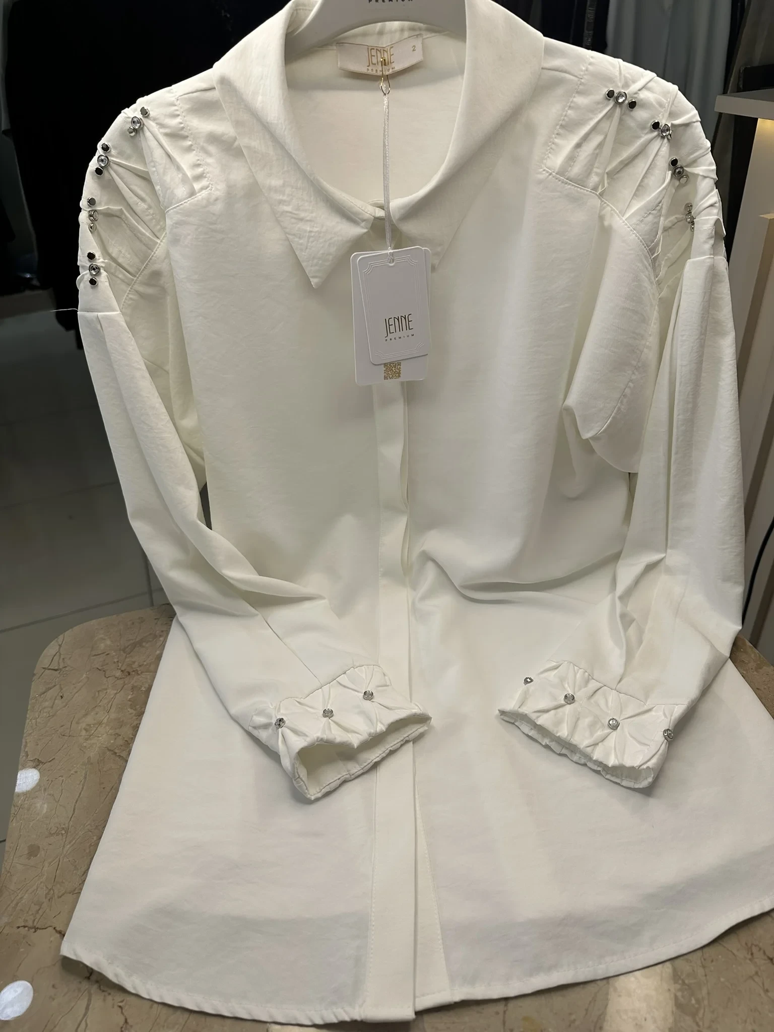 JENNE PREMIUM MARKA TAŞLI NERVÜRLÜ GÖMLEK