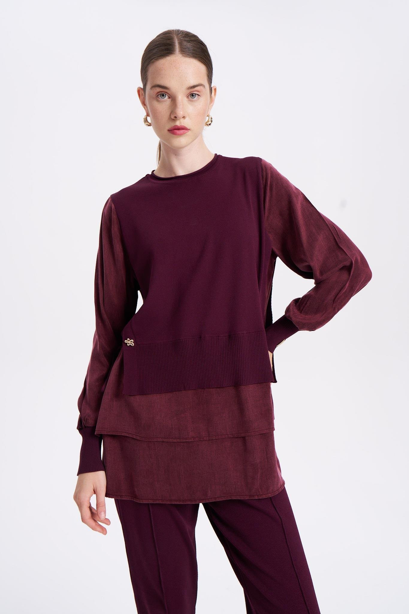 NİLİWİ ETEĞİ ÇİFT KATLI KUPRA TUNİK -FARKLI RENK SEÇENEKLERİ