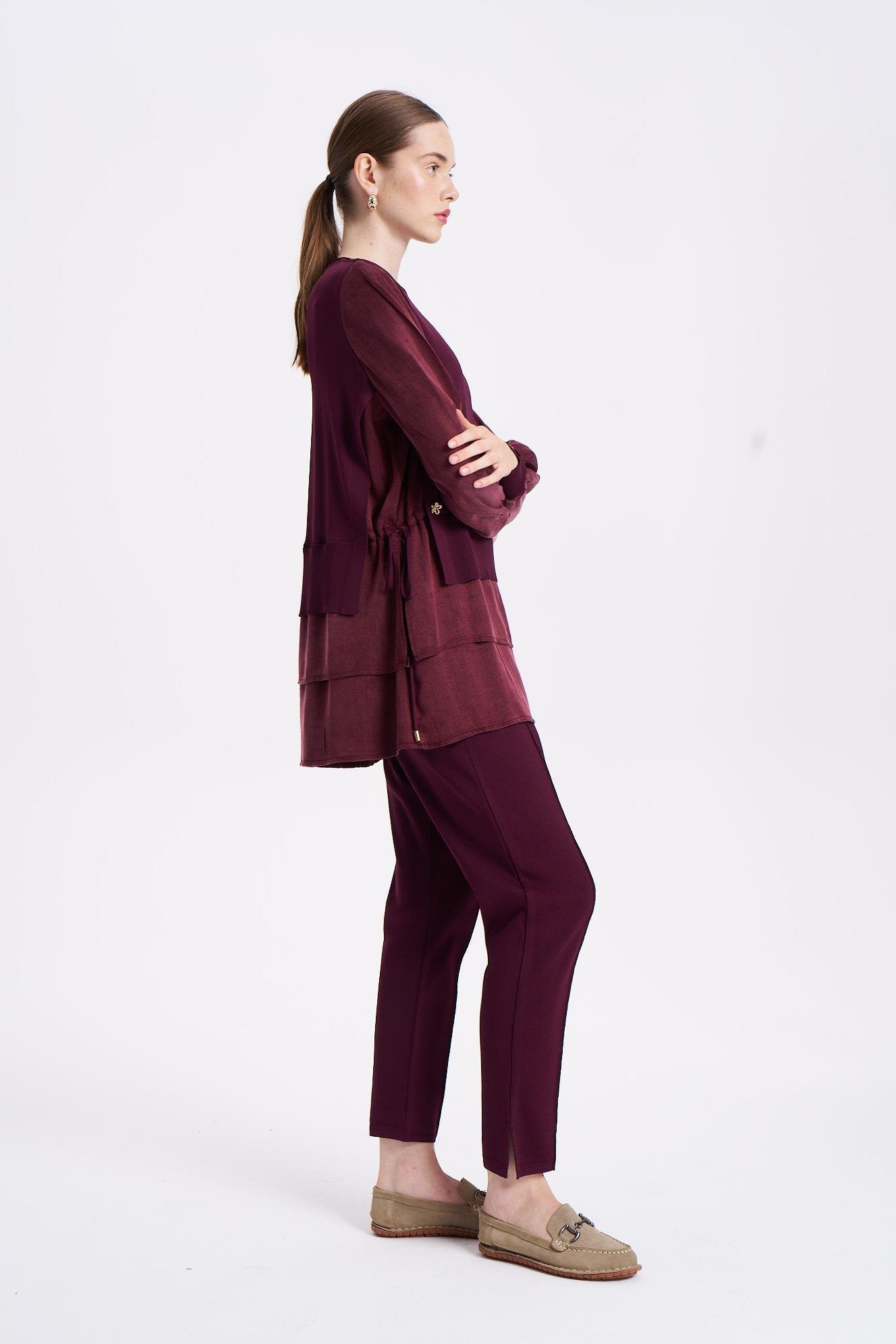 NİLİWİ ETEĞİ ÇİFT KATLI KUPRA TUNİK -FARKLI RENK SEÇENEKLERİ