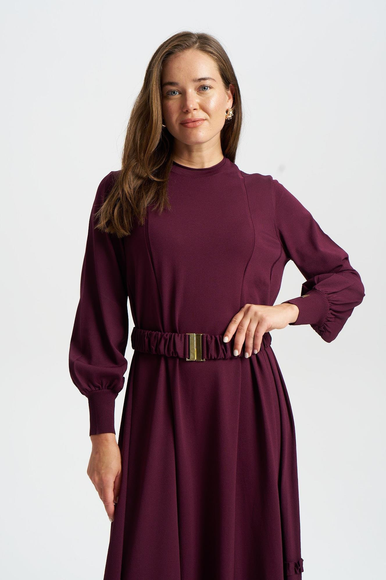 NİLİWİ ETEK UCU TİKTAK FIRFIRLI ELBİSE