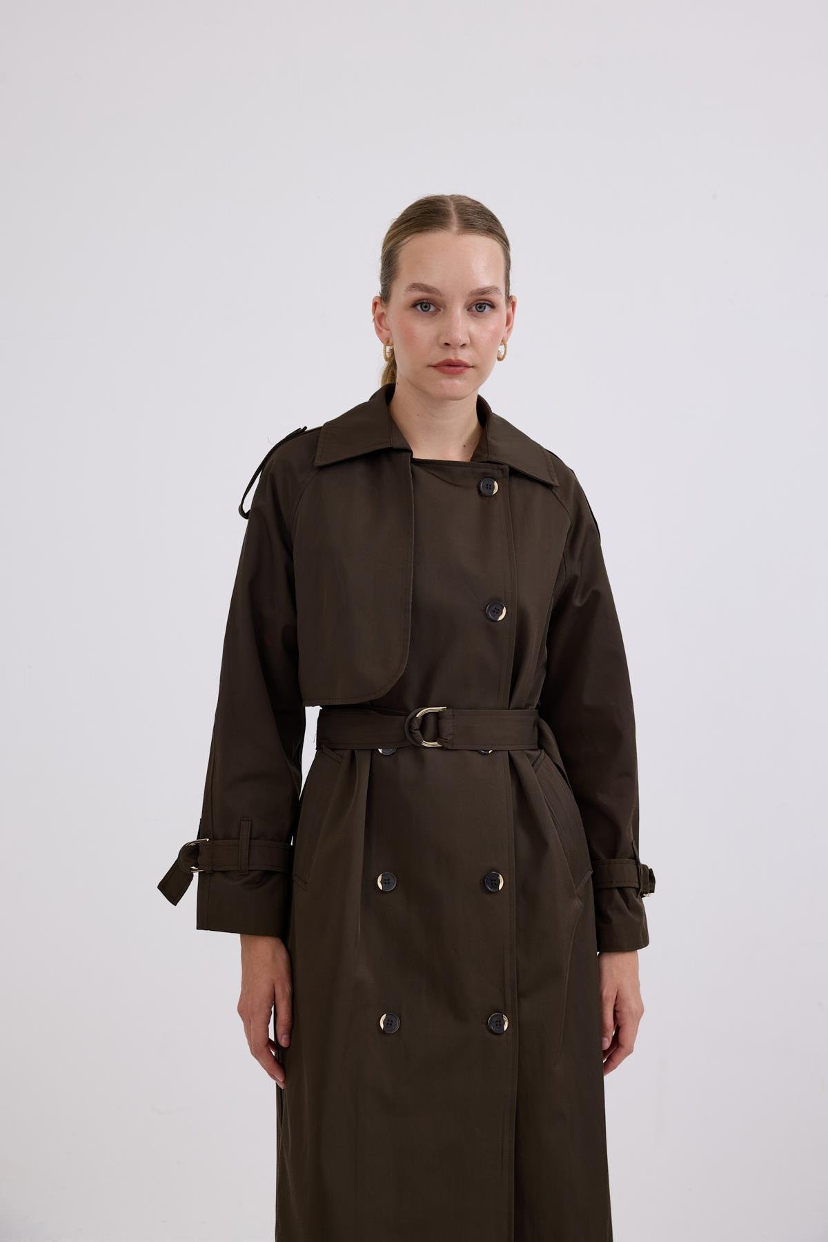 Hilay Dream Düğmeli Gold Kemerli Trençkot