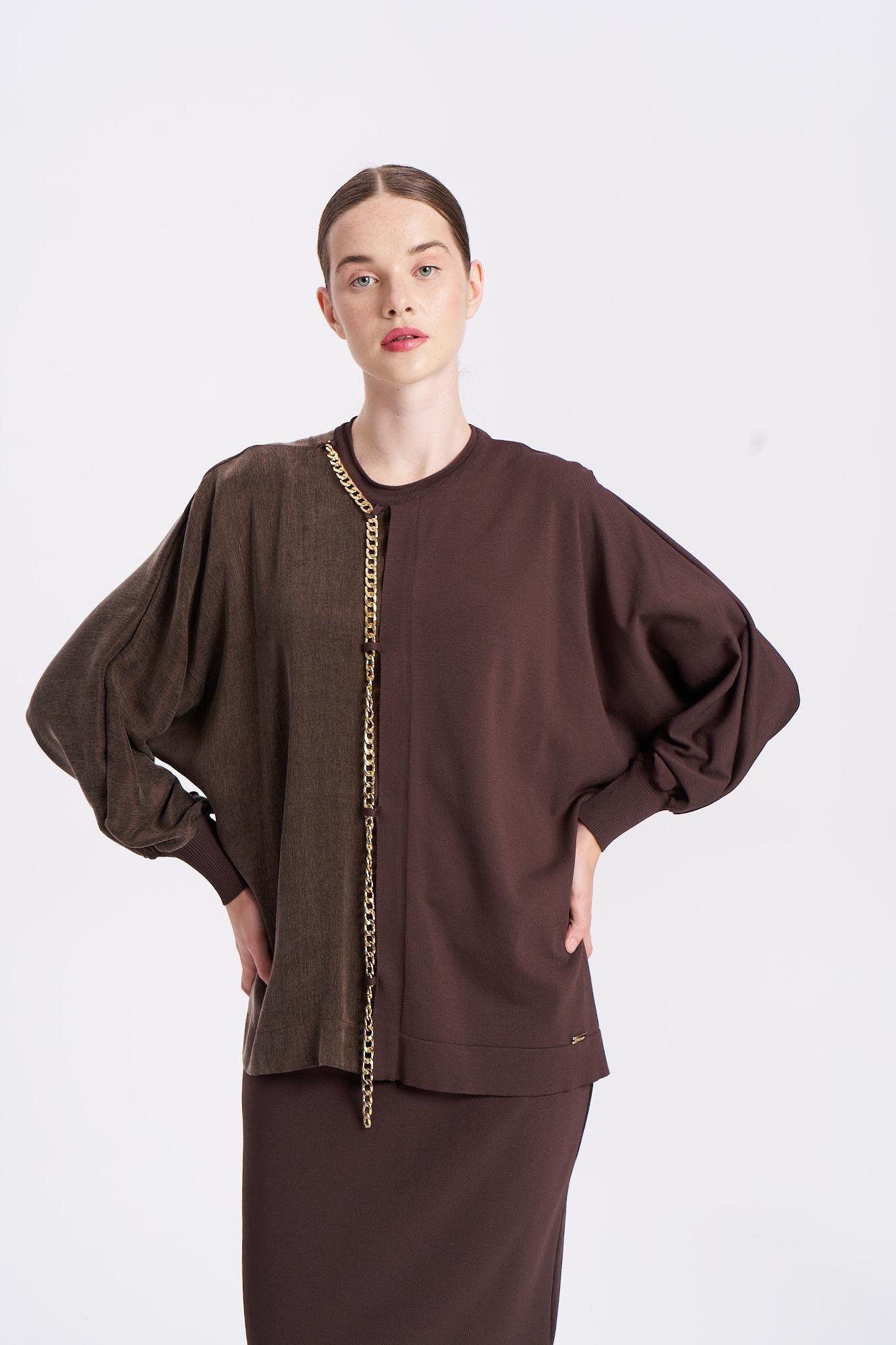 NİLİWİ KAHVE BLUZ