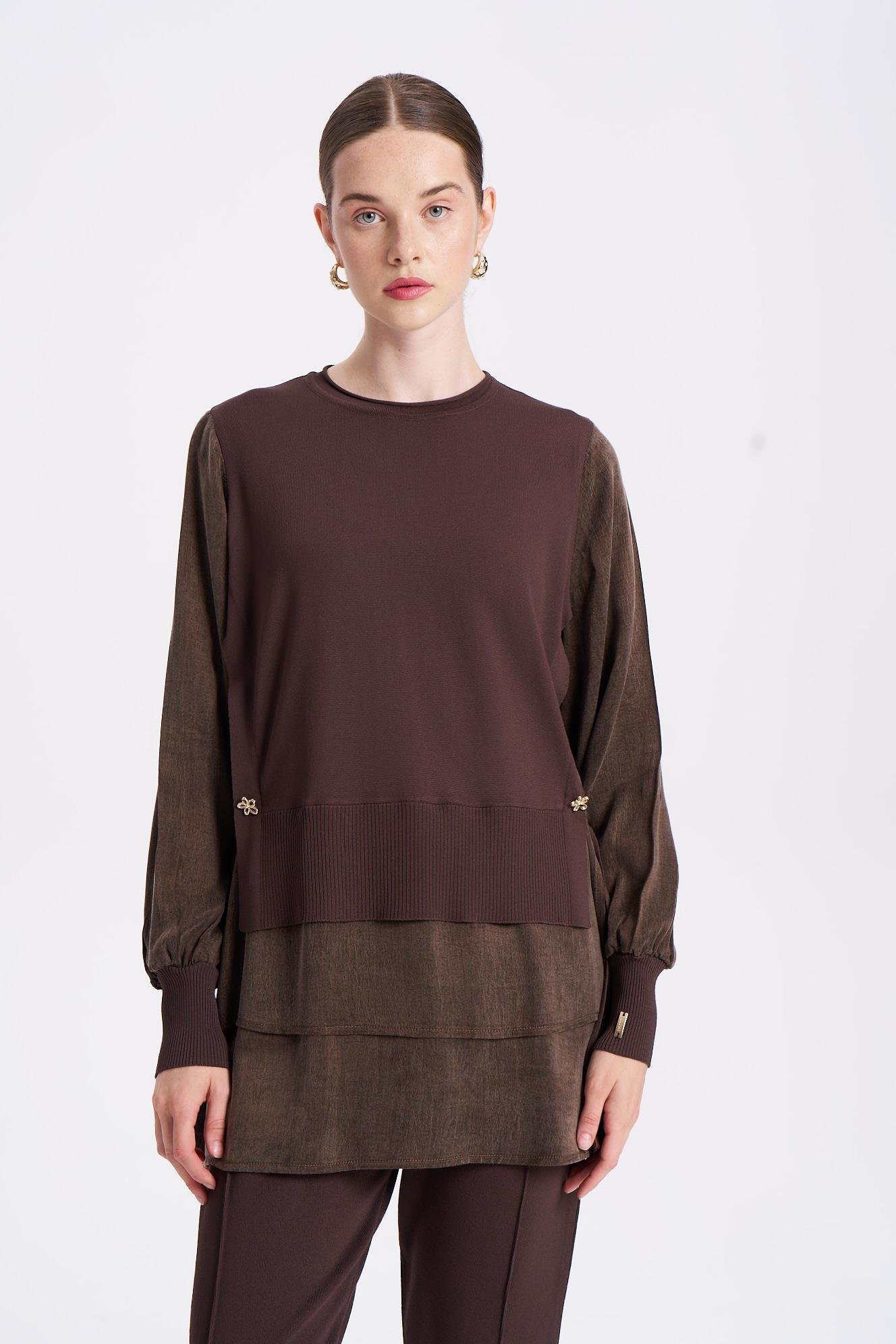 NİLİWİ ETEĞİ ÇİFT KATLI KUPRA TUNİK -FARKLI RENK SEÇENEKLERİ