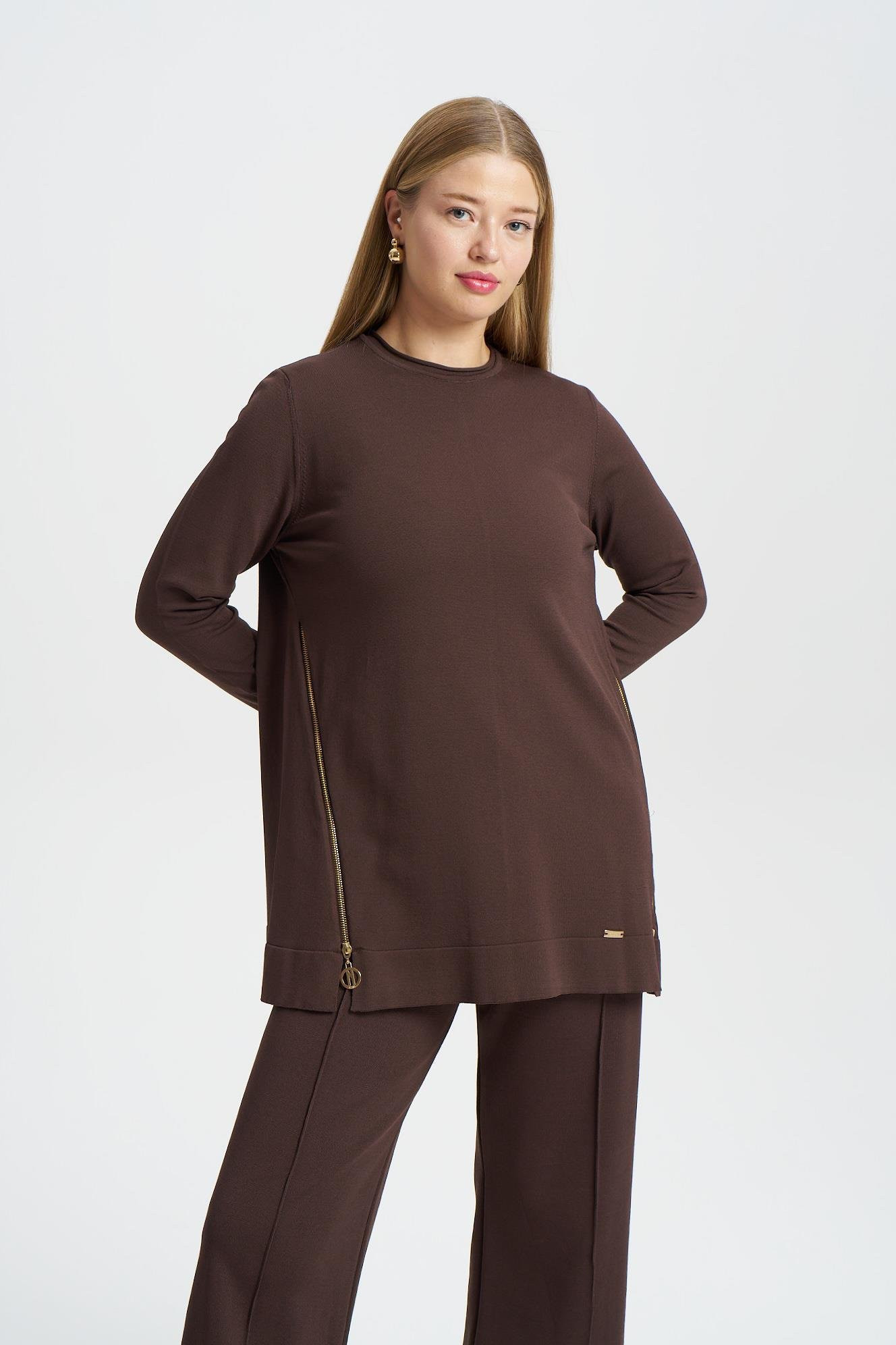 NİLİWİ YANLARI FERMUARLI TUNİK