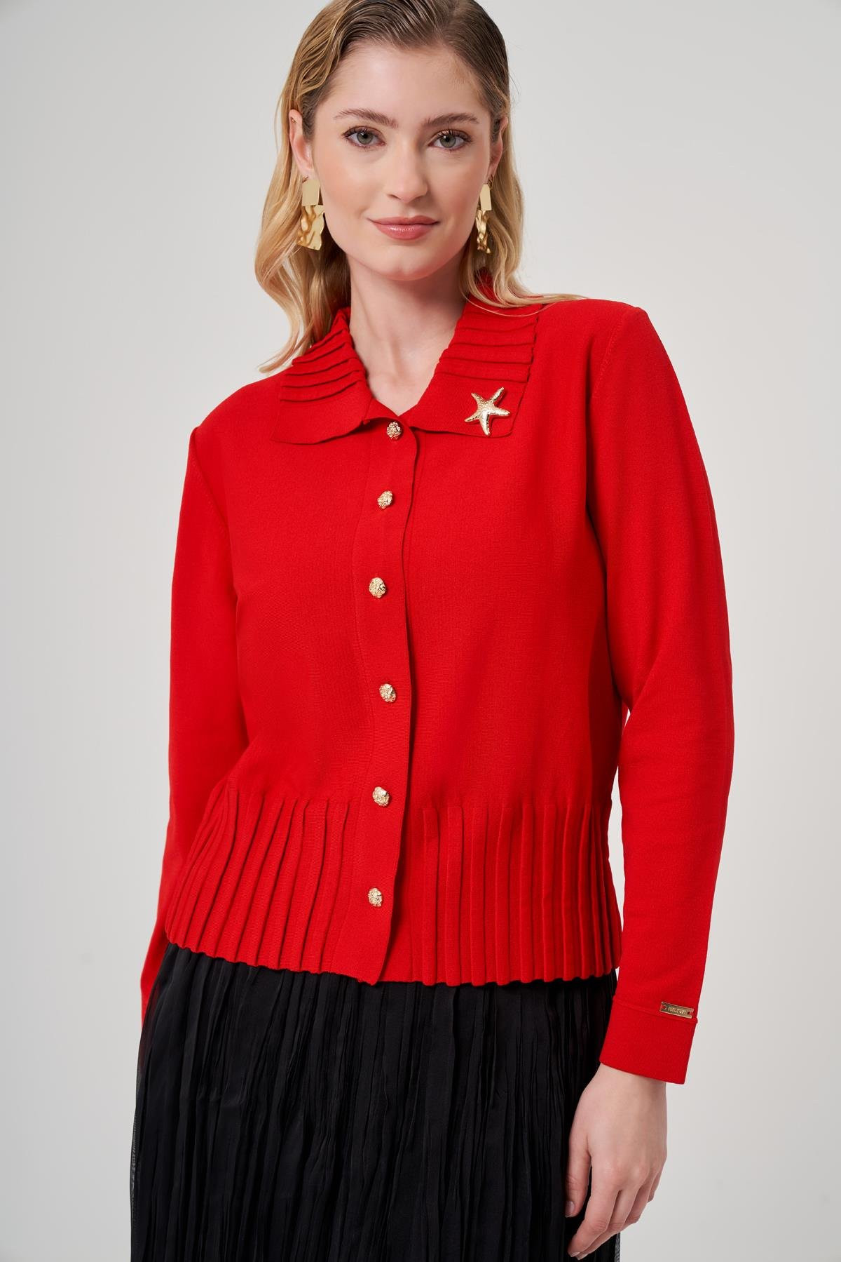 KALIN BEKLETMELİ KISA HIRKA BROŞLU-FARKLI RENK SEÇENEKLERİ