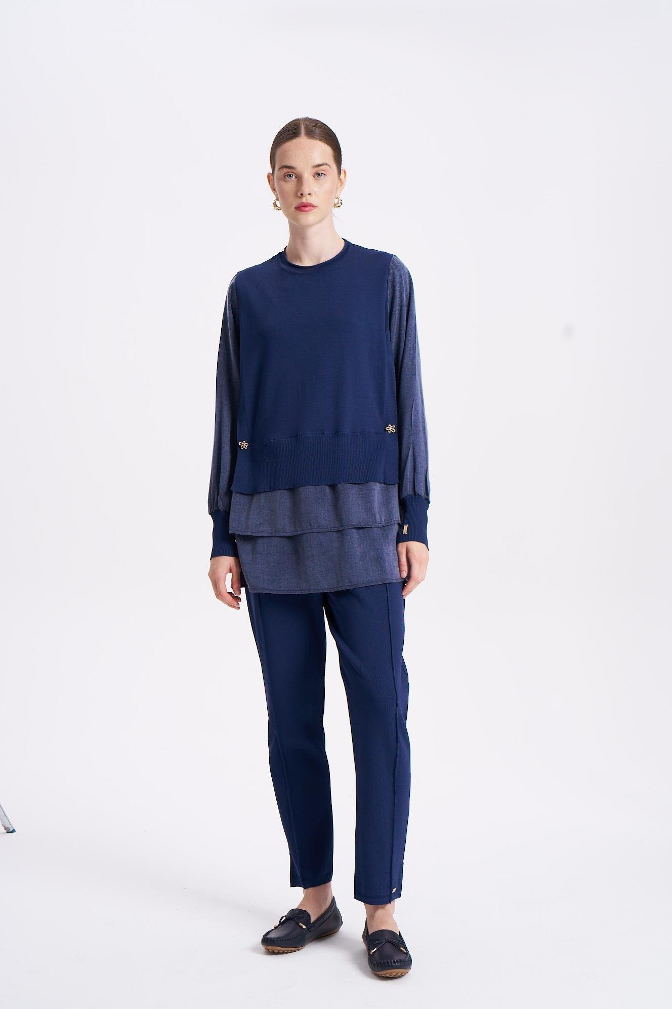 NİLİWİ ETEĞİ ÇİFT KATLI KUPRA TUNİK -FARKLI RENK SEÇENEKLERİ