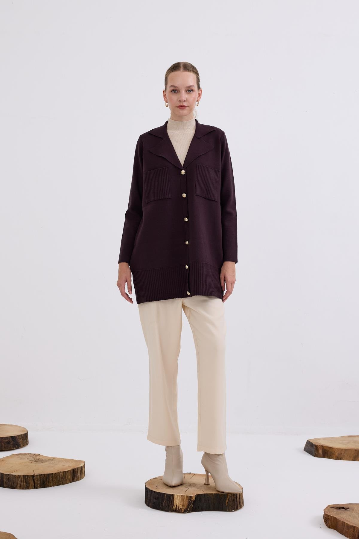 Hilay Misty Cepli Kısa Triko Hırka