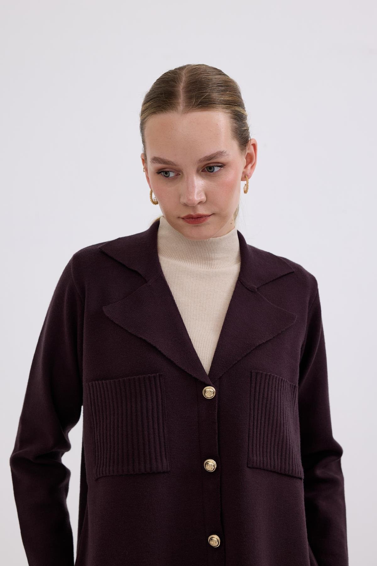 Hilay Misty Cepli Kısa Triko Hırka