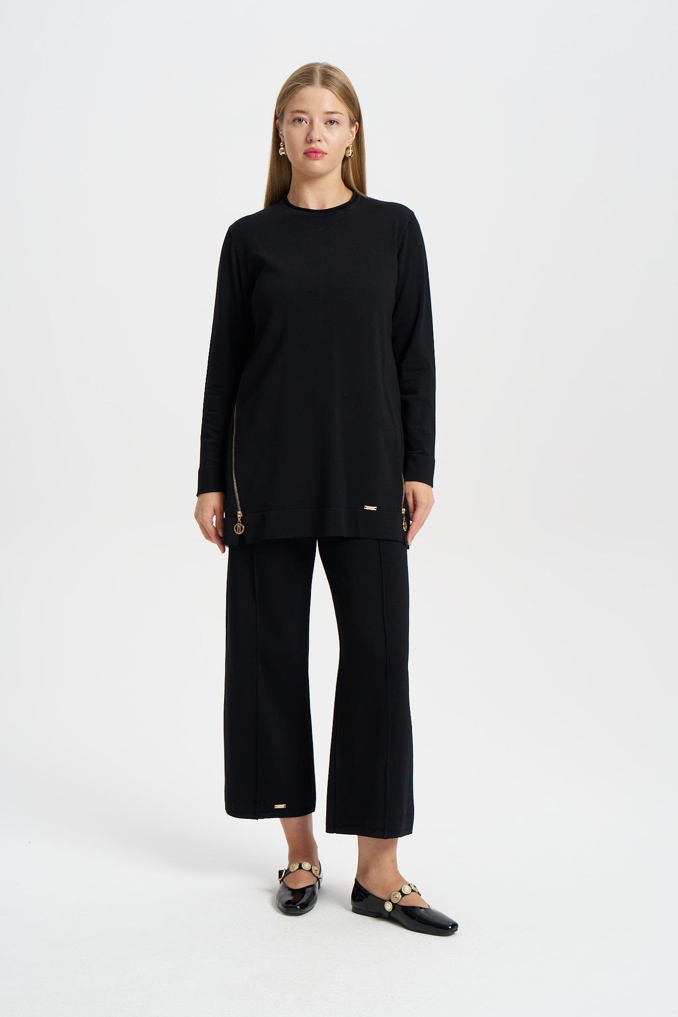 NİLİWİ YANLARI FERMUARLI TUNİK