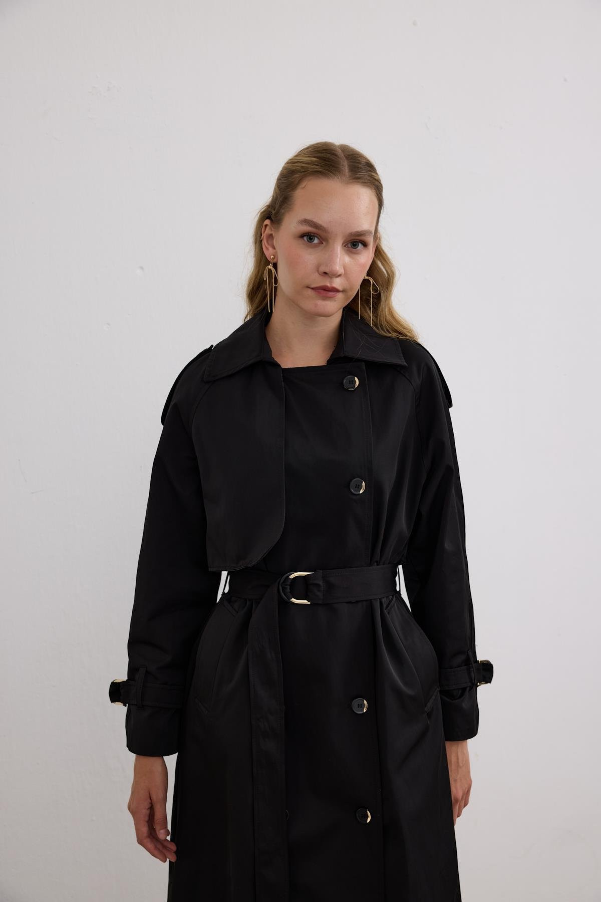 Hilay Dream Düğmeli Gold Kemerli Trençkot