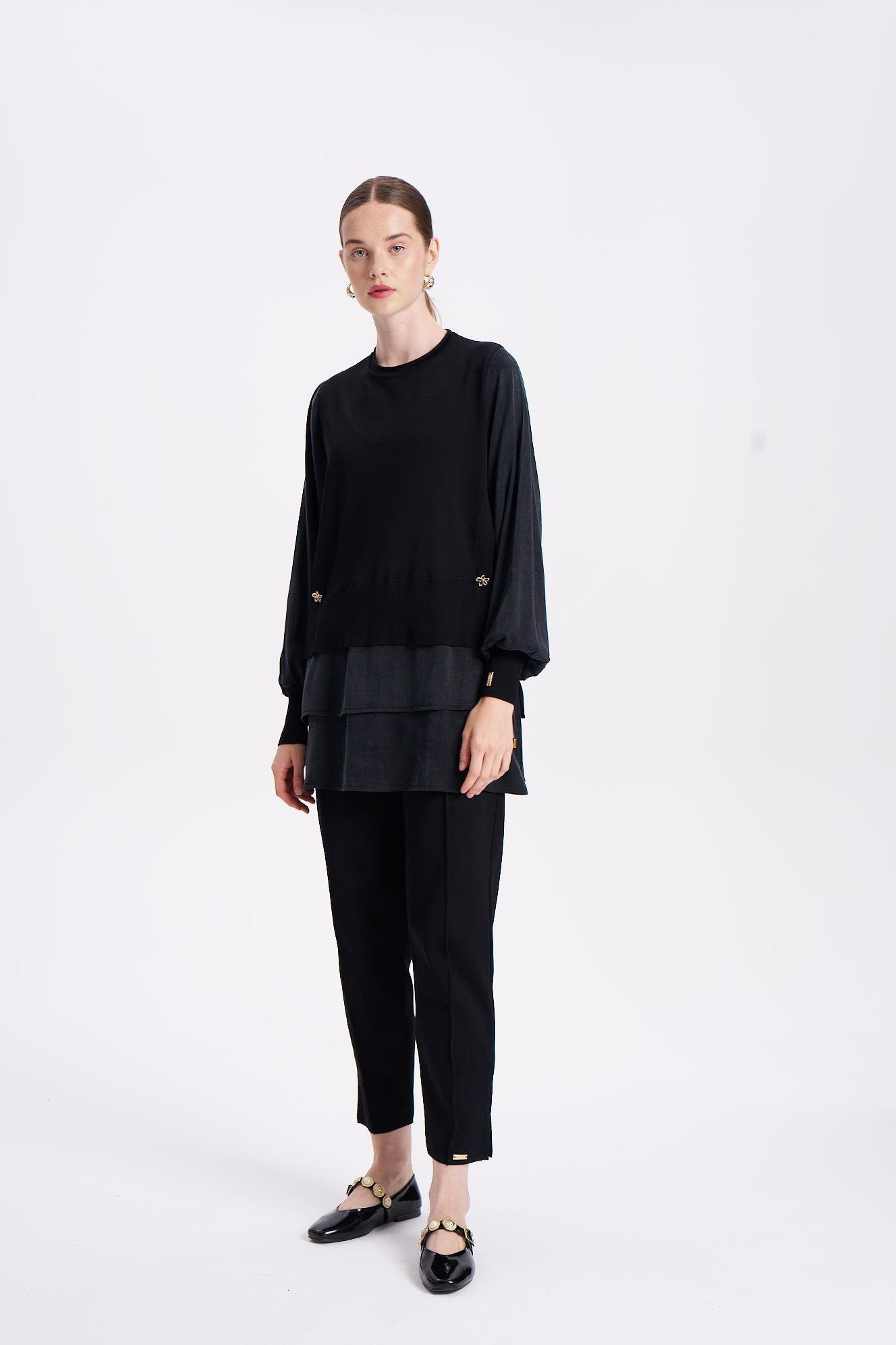 NİLİWİ ETEĞİ ÇİFT KATLI KUPRA TUNİK -FARKLI RENK SEÇENEKLERİ