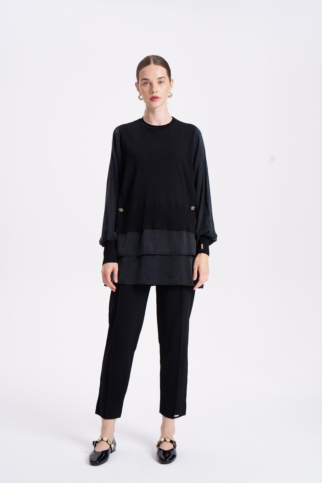 NİLİWİ ETEĞİ ÇİFT KATLI KUPRA TUNİK -FARKLI RENK SEÇENEKLERİ