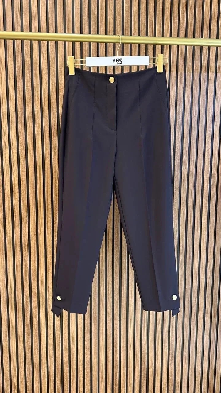 YUSUF ÖZDEMİR 1543 BİLEKTE DÜĞME DETAYLI PANTOLON KAHVE